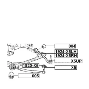 FEBEST BMW X5 E53 RIGHT FRONT CONTROL ARM PART NO 1924-X5RH ILLUSTRATION PRICE IN KENYA