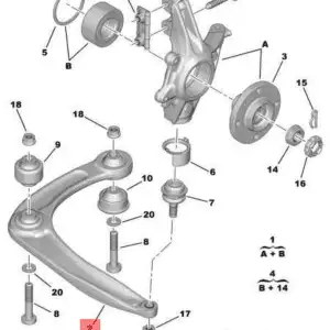 CITROEN C4 , DS4 : PEUGEOT 308 , 3008 , 5008 FRONT LEFT LOWER CONTROL ARM ASSEMBLY PRICE IN KENYA